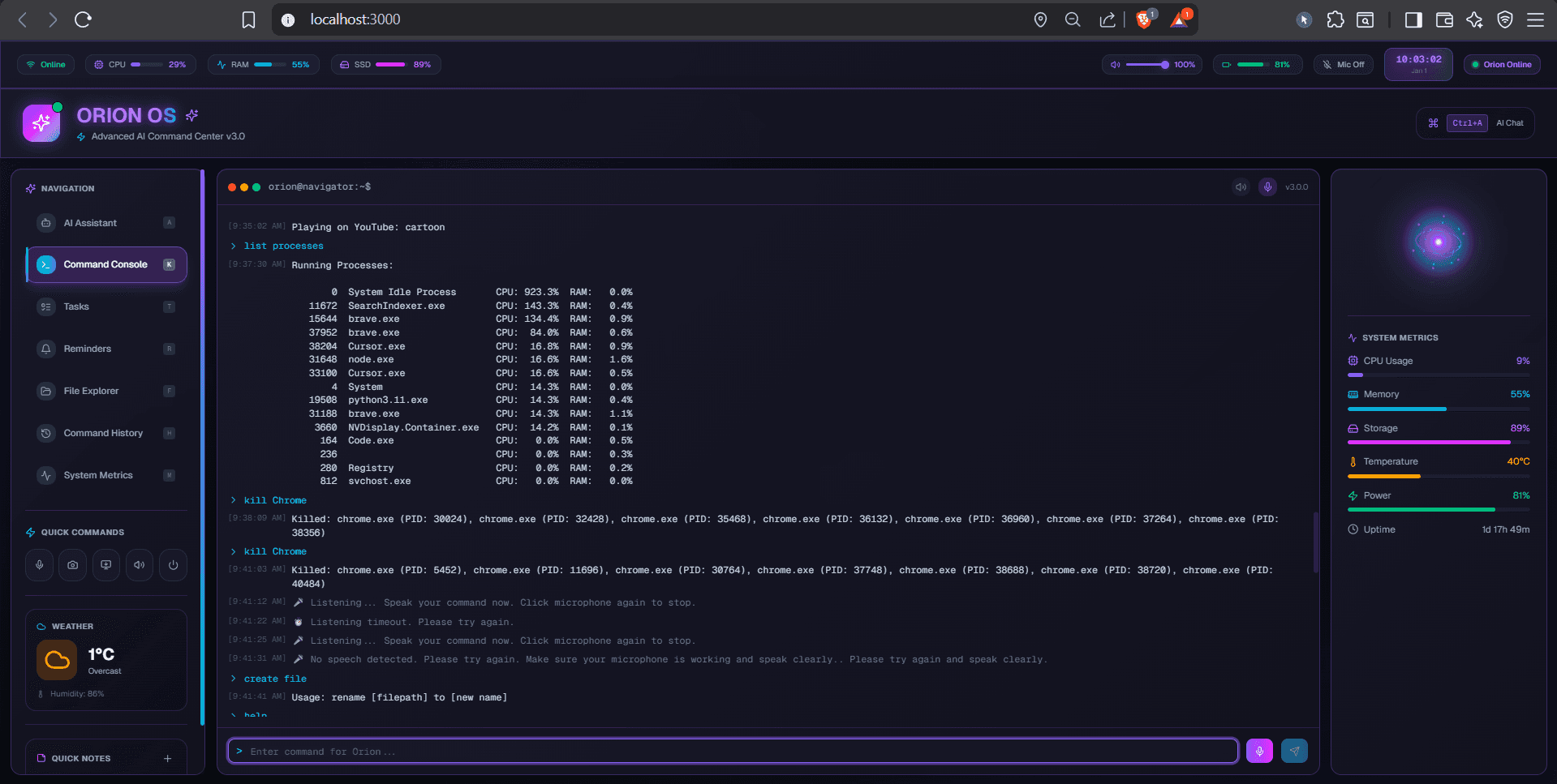ORION OS Navigator screenshot 2